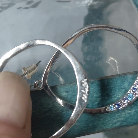 M4M Silver Tone And Multi Colored Gem Stones Dangle Earrings - Picture 5 of 5